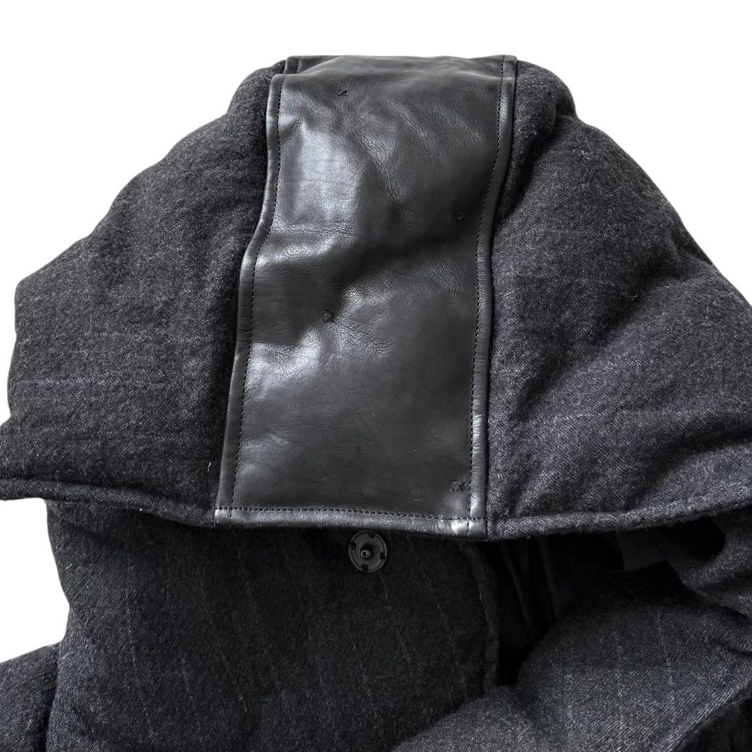 ISAMU KATAYAMA BACKLASH ダウンベスト ウールレザーコンビ