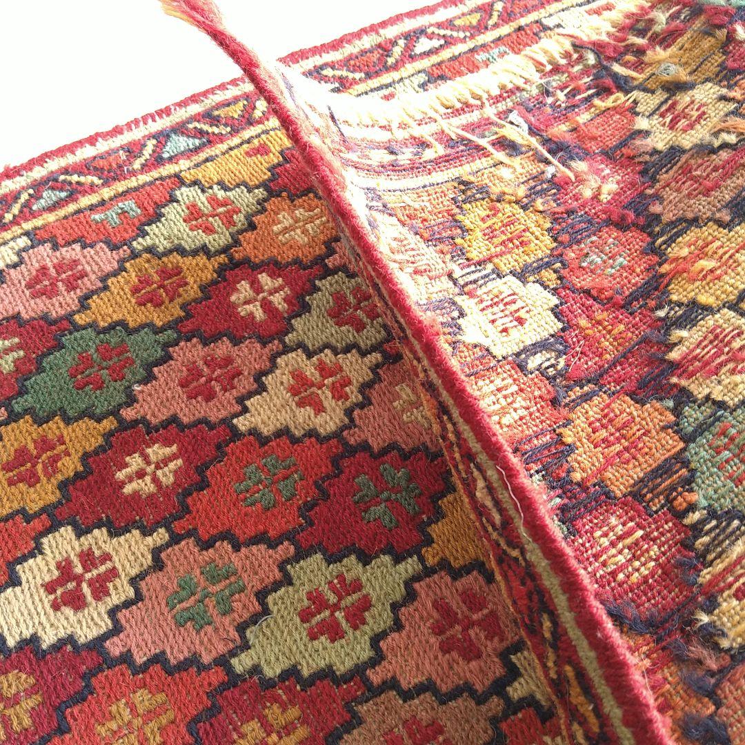 スマック織り キリム 95×52cm スモールジグザグダイヤ柄 ペルシャ絨毯