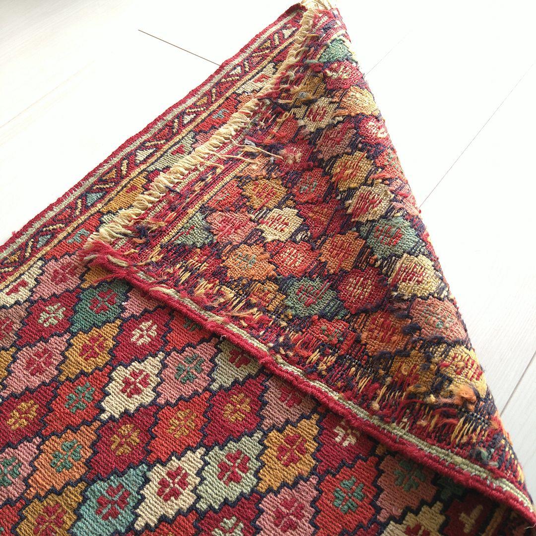 スマック織り キリム 95×52cm スモールジグザグダイヤ柄 ペルシャ絨毯