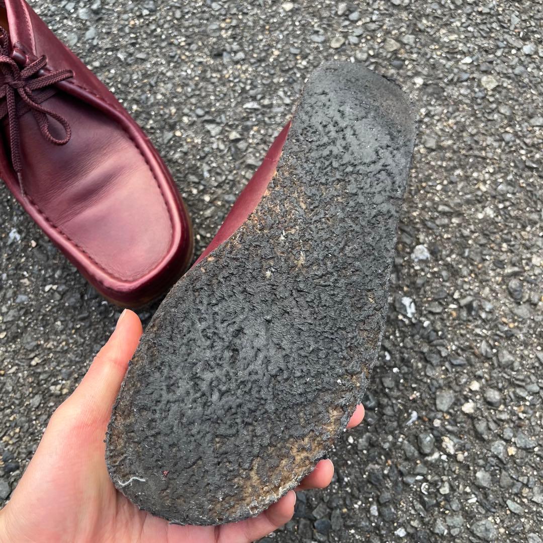 靴 clarks wallabee leather burgundy 26.5
