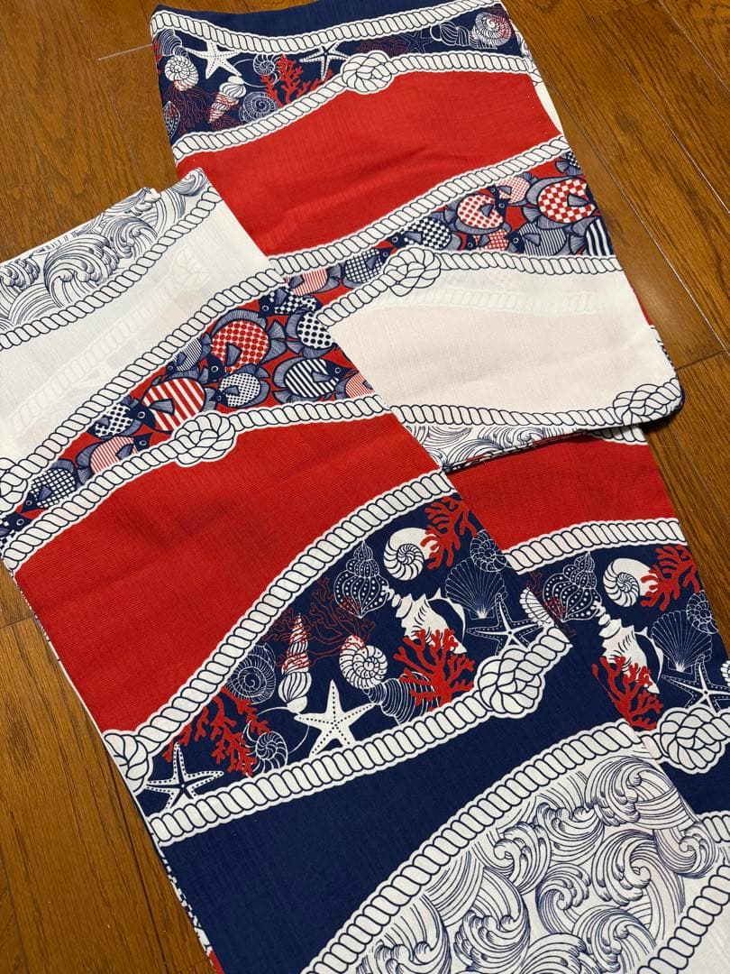 ふりふ　セオα　夏着物　浴衣　マリン柄