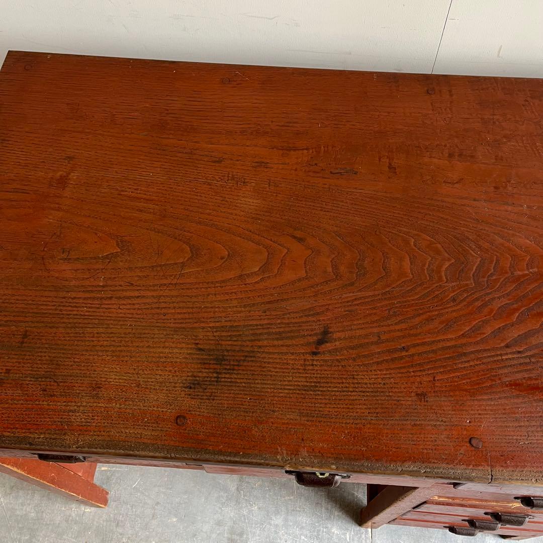 アンティーク 片袖机 デスク テーブル モダン レトロ 無垢材