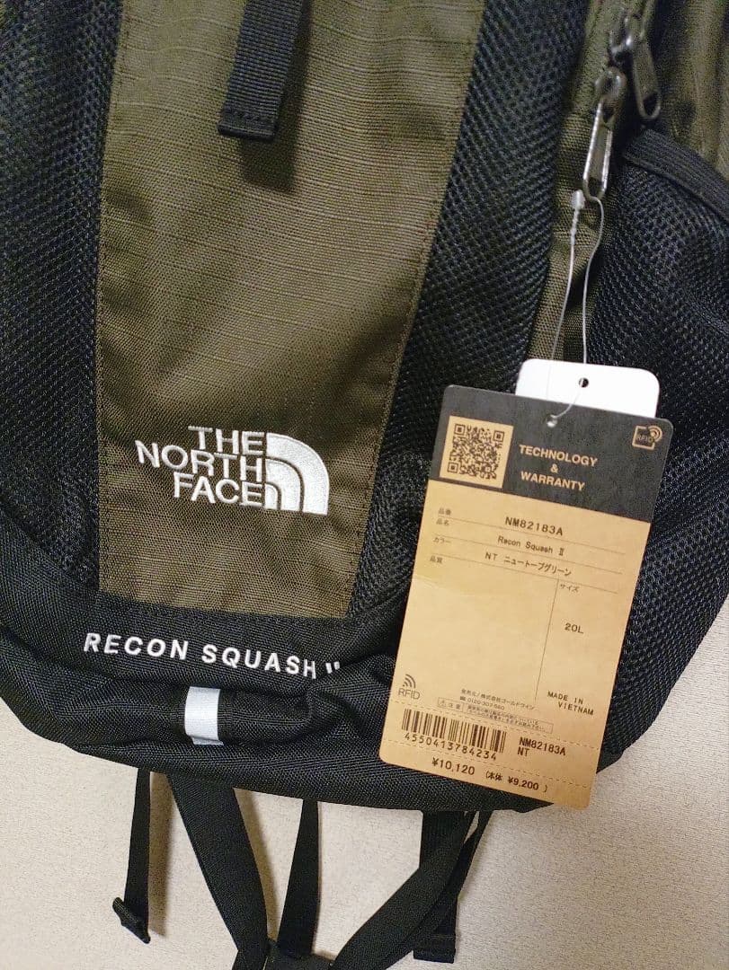 タグ付き ノースフェイス リーコンスカッシュ2 　ニュートプグリーン