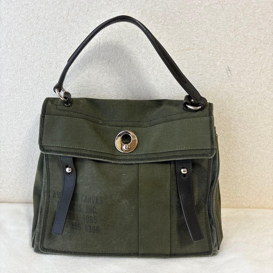 【伊勢丹限定】イヴサンローラン ミューズトゥ ミリタリーキャンバス × レザー