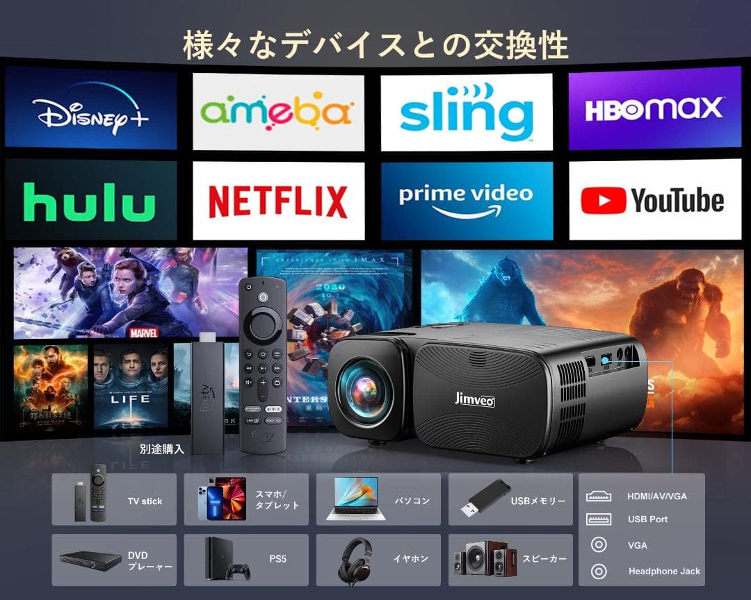 ☆プロジェクター 超小型 Bluetooth5.1搭載 家庭用短距離投影