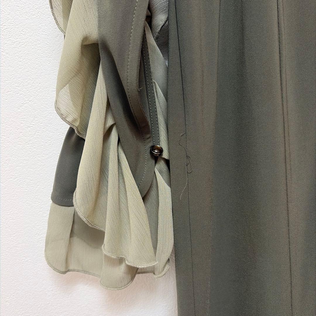 【タグ付】Knuth Marf❀フリルスリーブ ワンピース ドレス カーキ