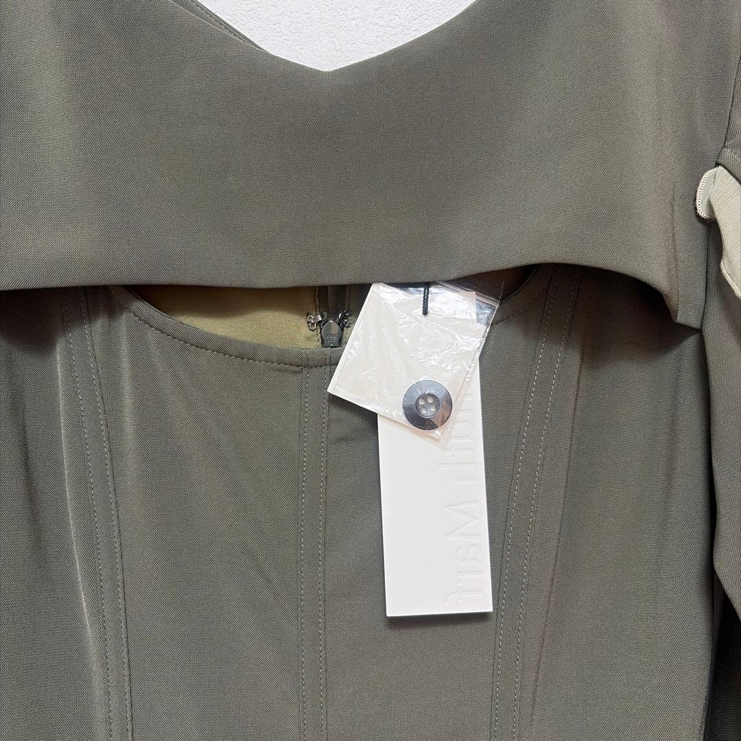 【タグ付】Knuth Marf❀フリルスリーブ ワンピース ドレス カーキ