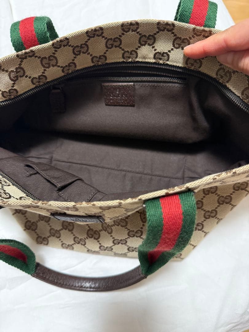 GG柄 ハンドバッグ ベージュ キャンバス