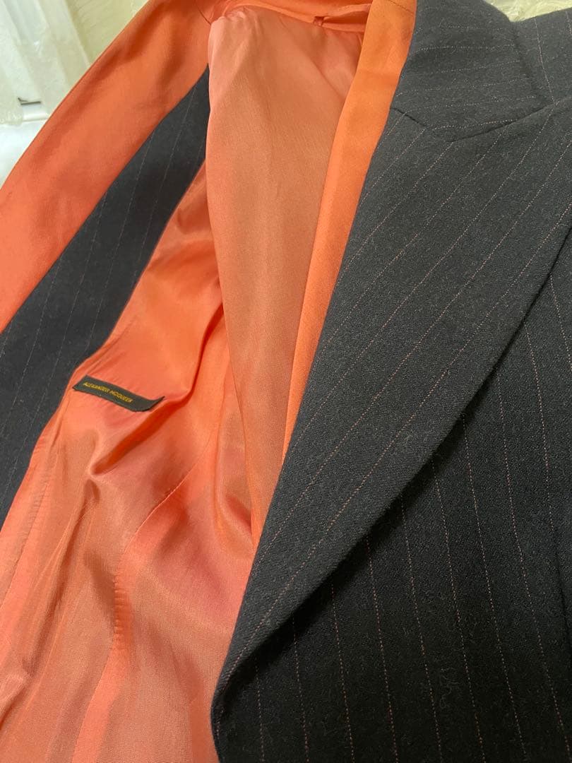 Alexander McQueenマックイーン肩パッド入テーラードジャケット