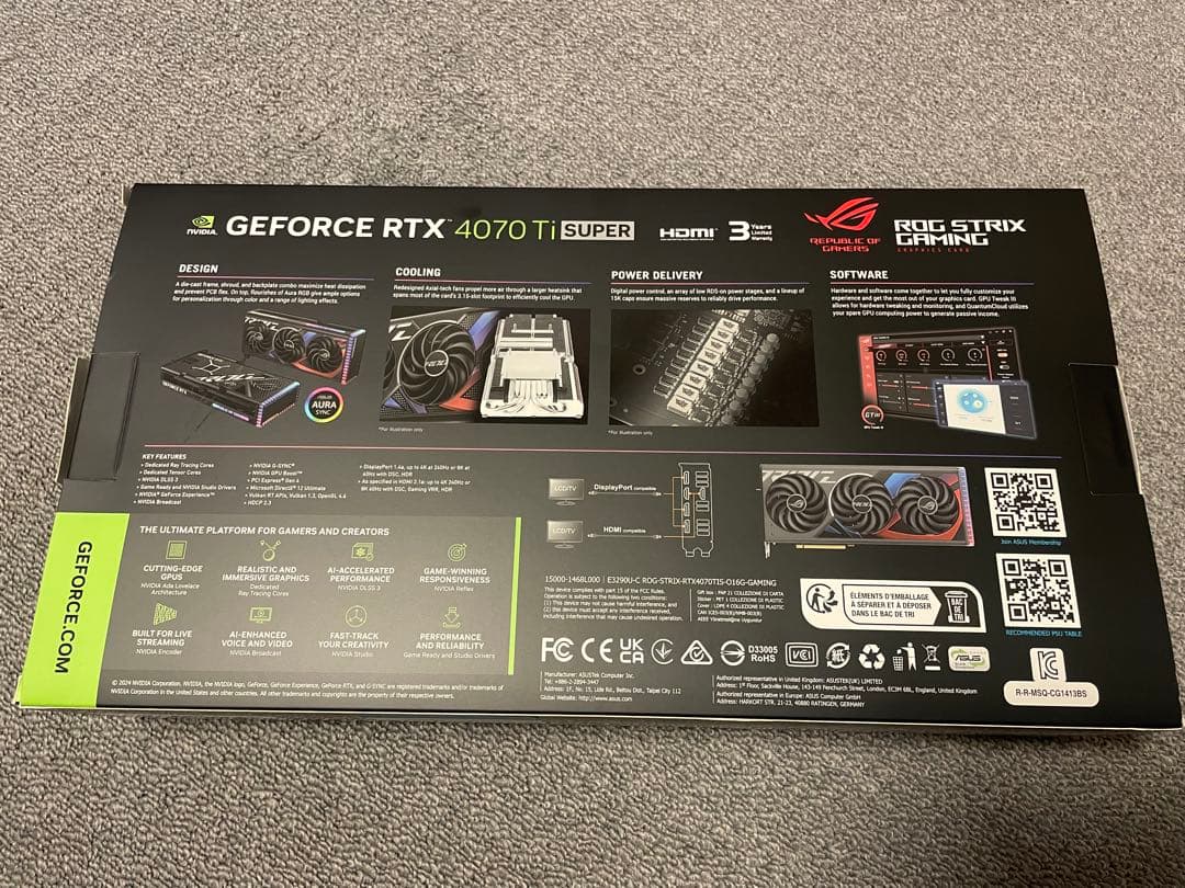 グラフィックボード・グラボ・ビデオカード ROG Strix RTX 4070 Ti Super OC 16GB