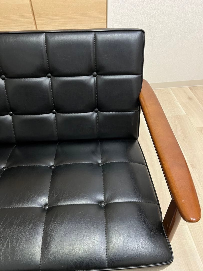 カリモク60 kチェア 2シーター　ブラック