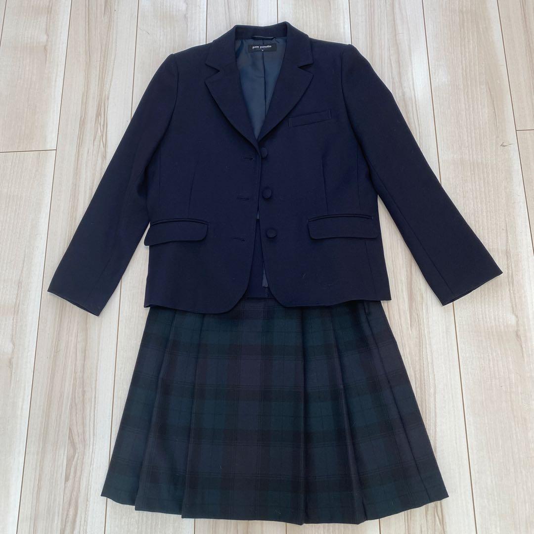 お受験 卒業式 ポンポネット ジュニア 女の子 フォーマル セットアップ　150