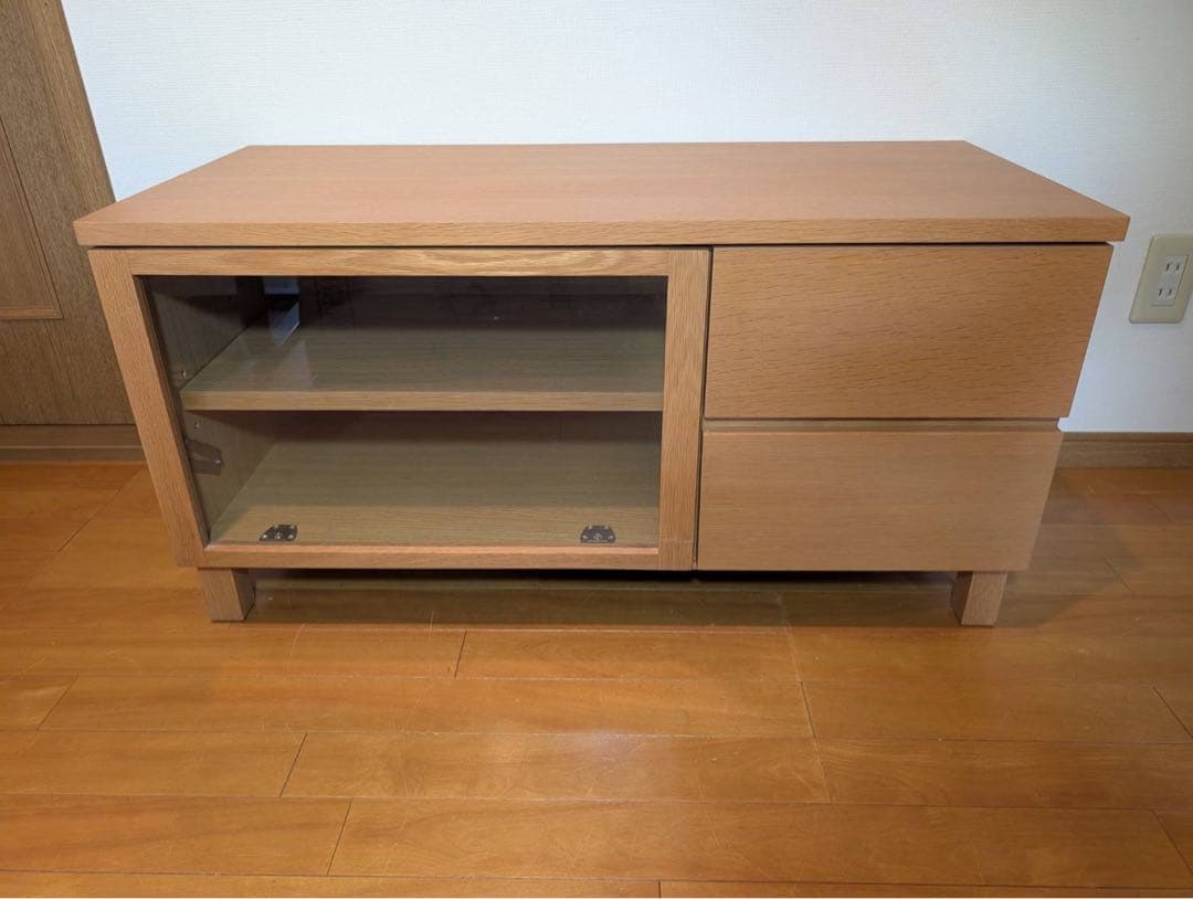 ■送料込■無印良品 木製テレビボード オーク材 収納棚 木製家具 TV台廃盤