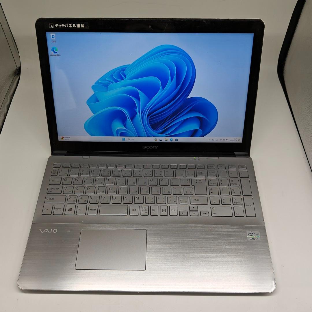 【VAIO】SVF 高性能i7 SSD256GB 8GB シルバー ノートPC