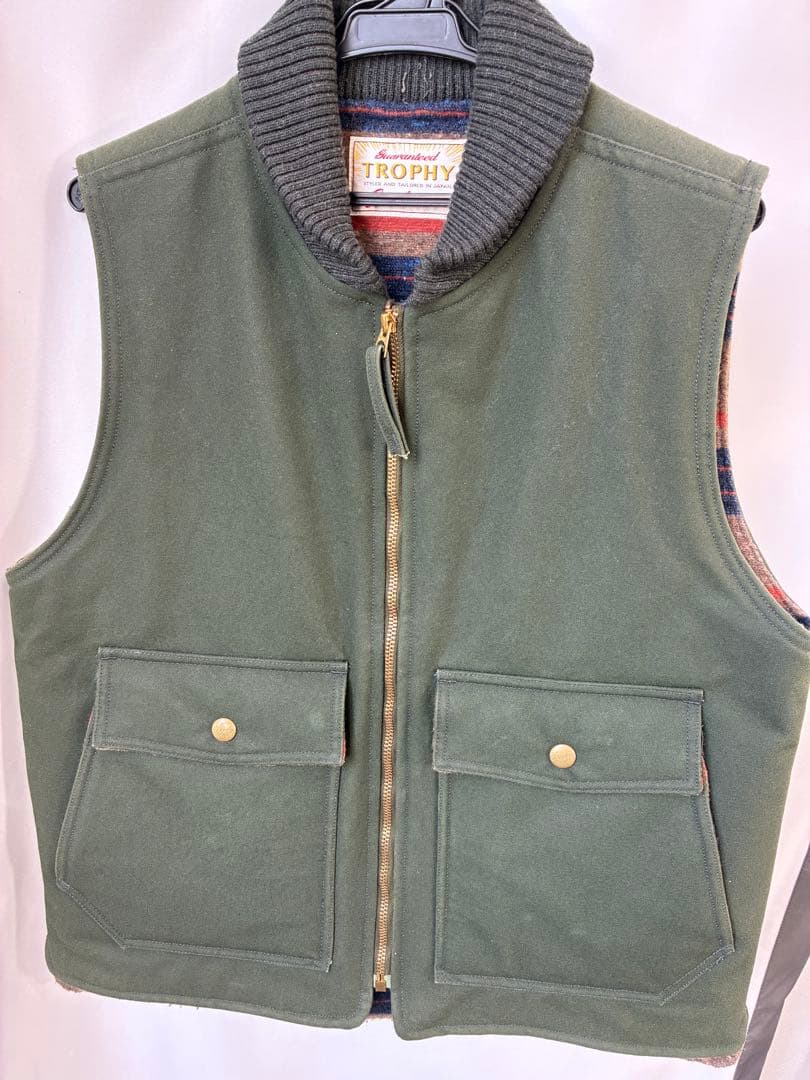 TROPHY CLOTHING オリーブグリーン ベスト サイズ40