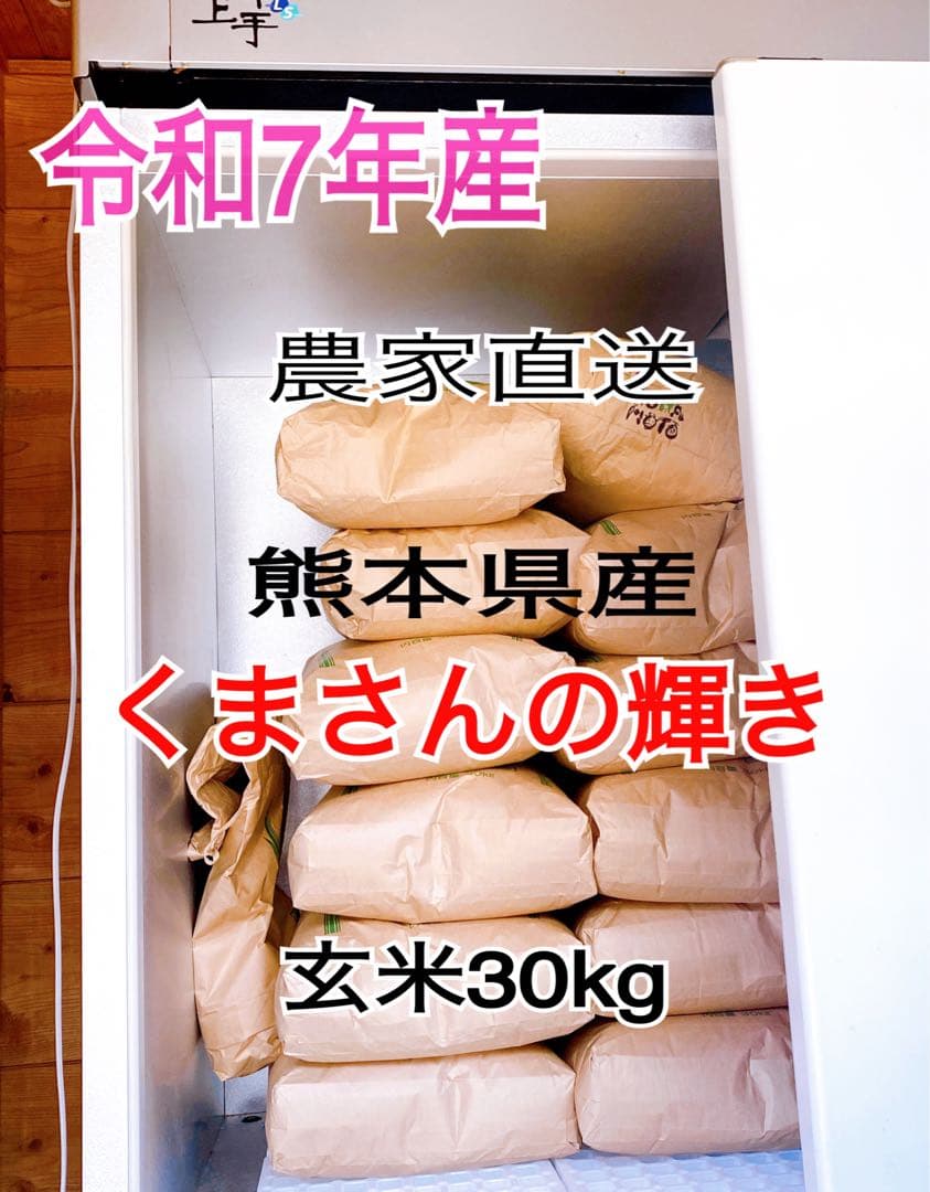 令和７年度産　熊本県産　くまさんの輝き　30kg 玄米　お米　農家直送