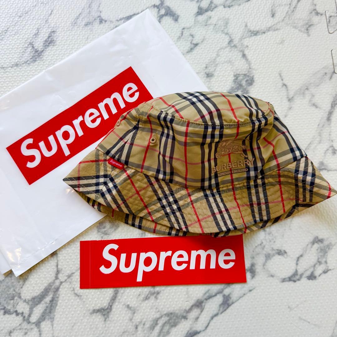 ⭐︎【美品】バーバリー　シュプリーム　バケットハット ノバチェック　ホースロゴ ⭐︎