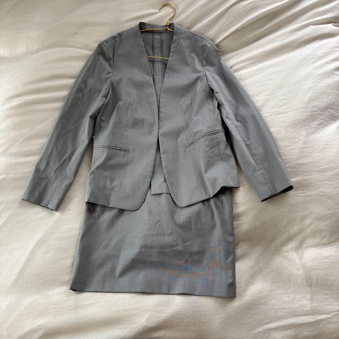 グレー ノーカラー スカートスーツ　gree label relaxing
