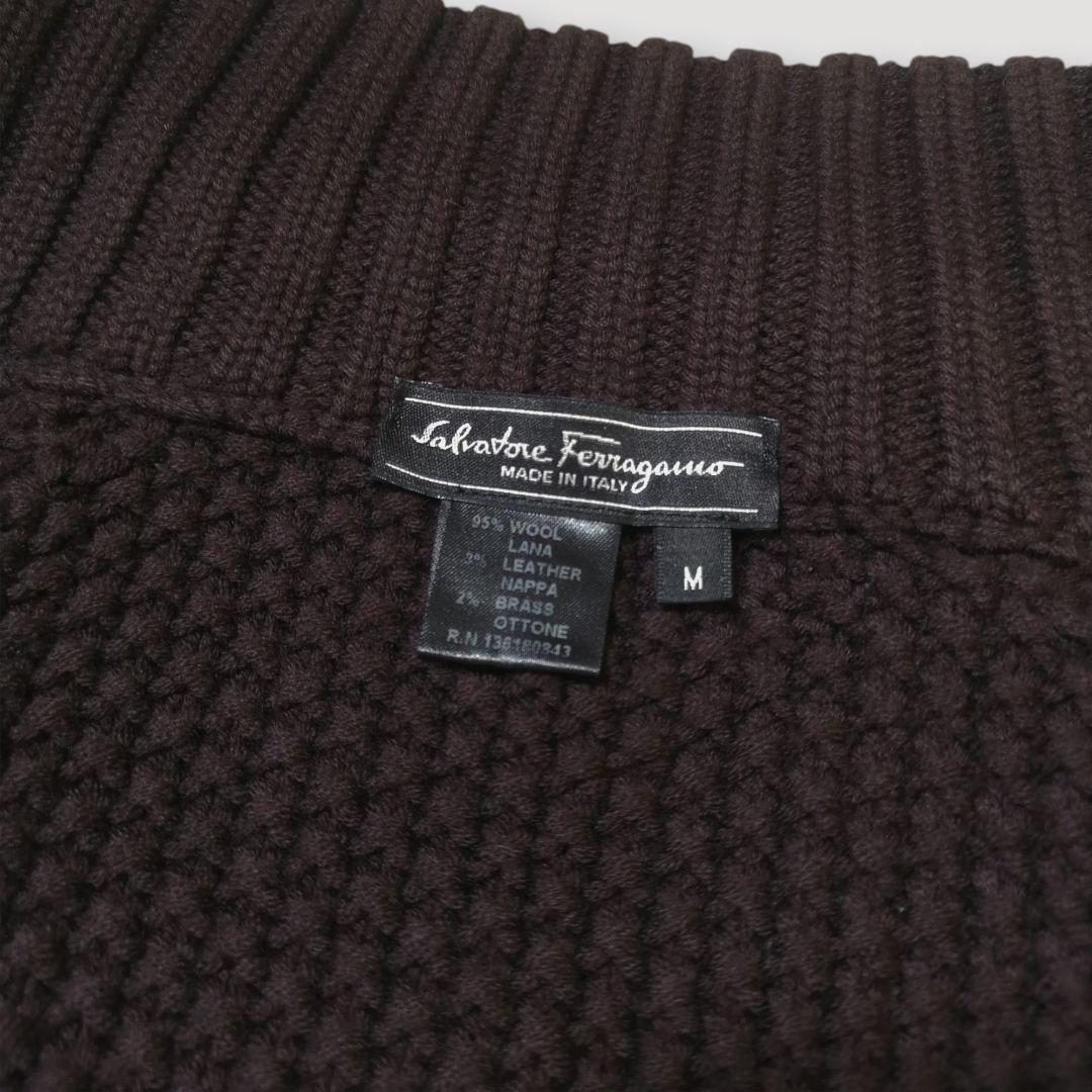 美品 Salvatore Ferragamo ニットケープ 羽織 ガンチーニ Ｍ