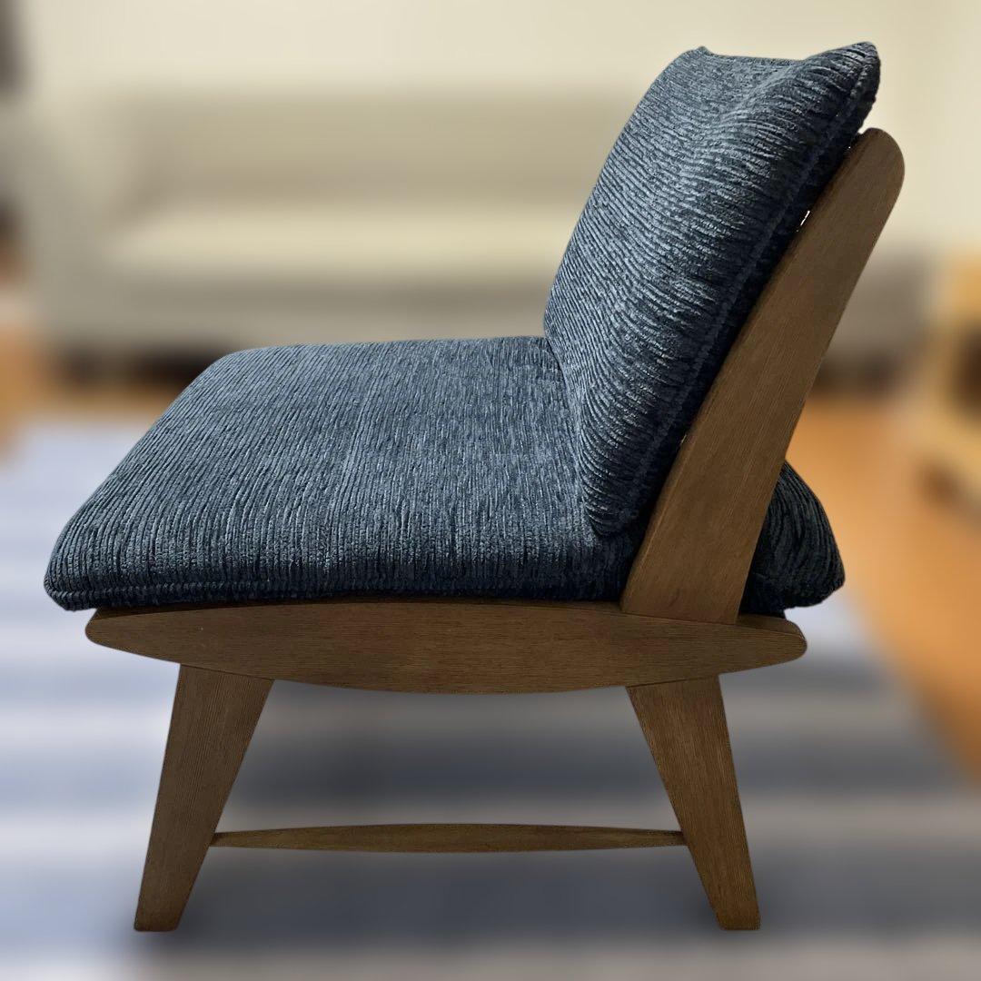 ミキモク 和モダン　木製フレーム アームレスチェア 一人掛けソファー