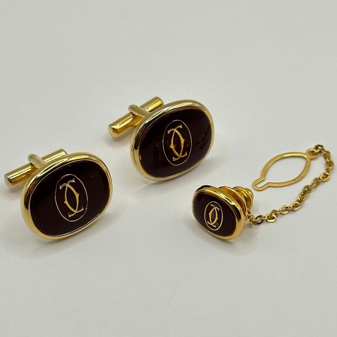 【希少】カルティエ カフス タイタック セット 2Cロゴ ヴィンテージ ゴールド