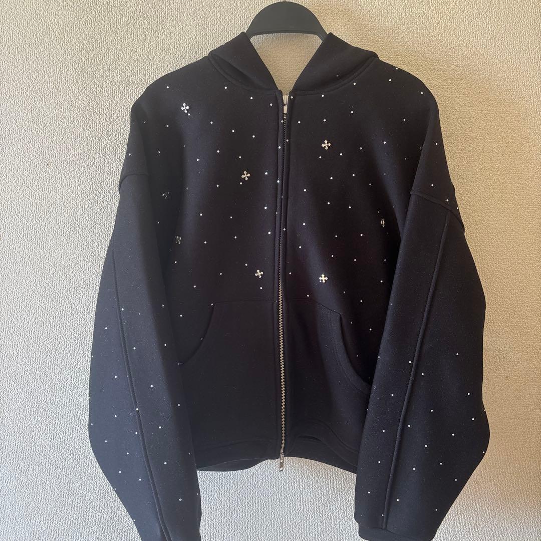 トップス andwang Kirakira jewel zip up black S