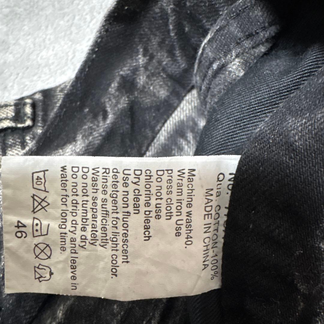 パンツ CavariA Black Bleach Bootcut Denim