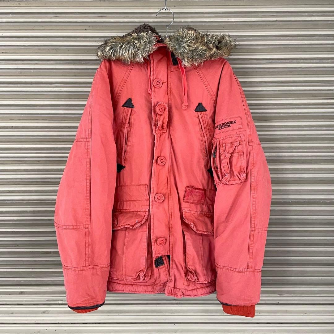 アバクロ used加工 MT.ワシントンジャケット ファーフーデッド 裏地ボア