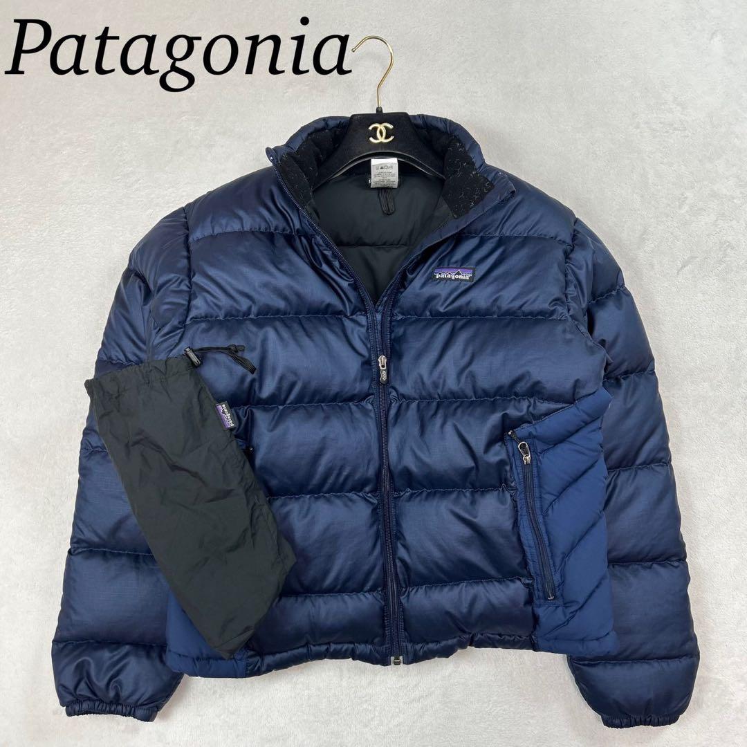 K162 S パタゴニア 収納袋あり 肉厚 ダウンジャケット ブルー メンズ