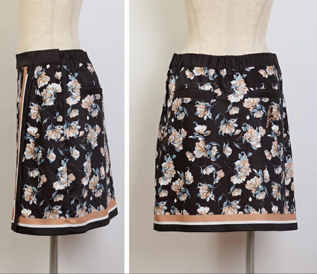 新品タグ付き　キスオンザグリーン りぼんボウタイ付き花柄トップス&スカート　L