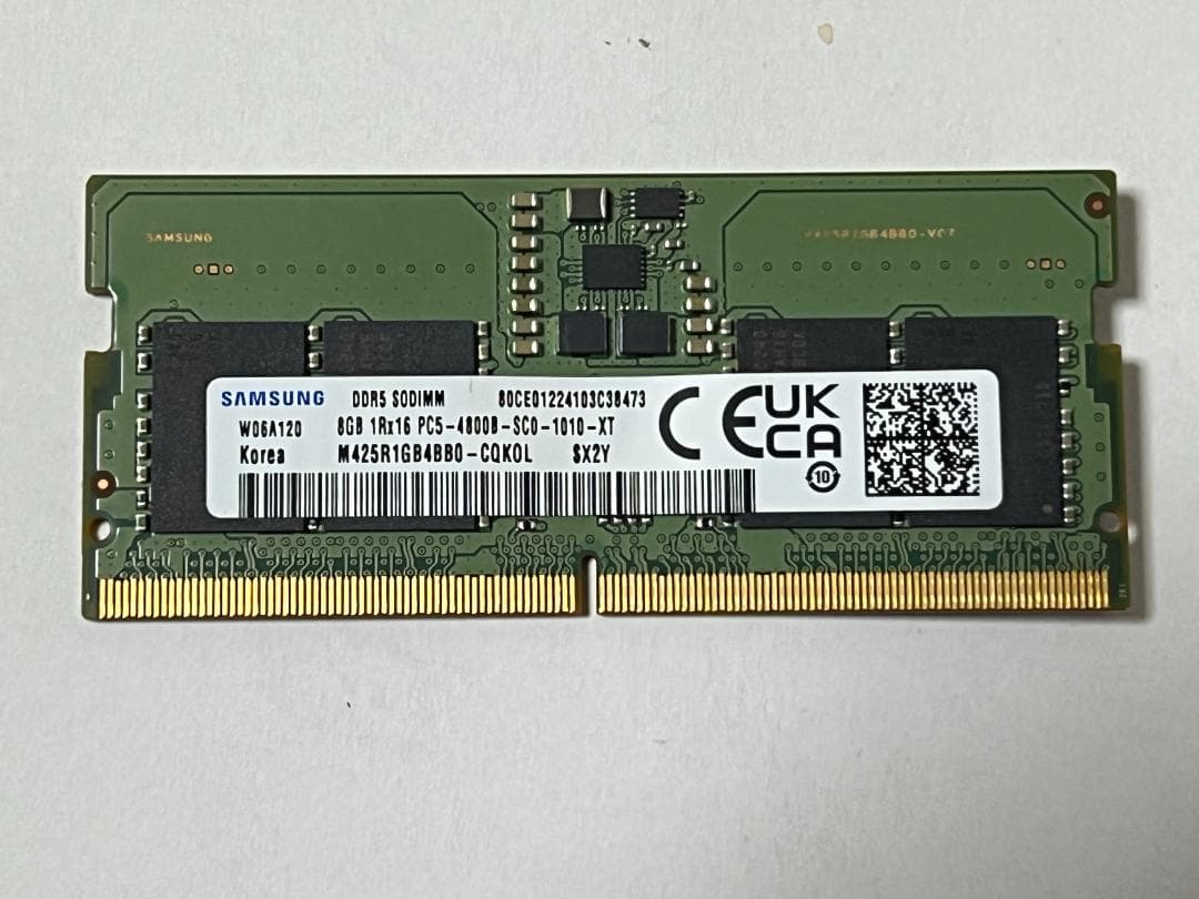 SAMSUNG DDR5 4800 8GB SODIMM ノートメモリ