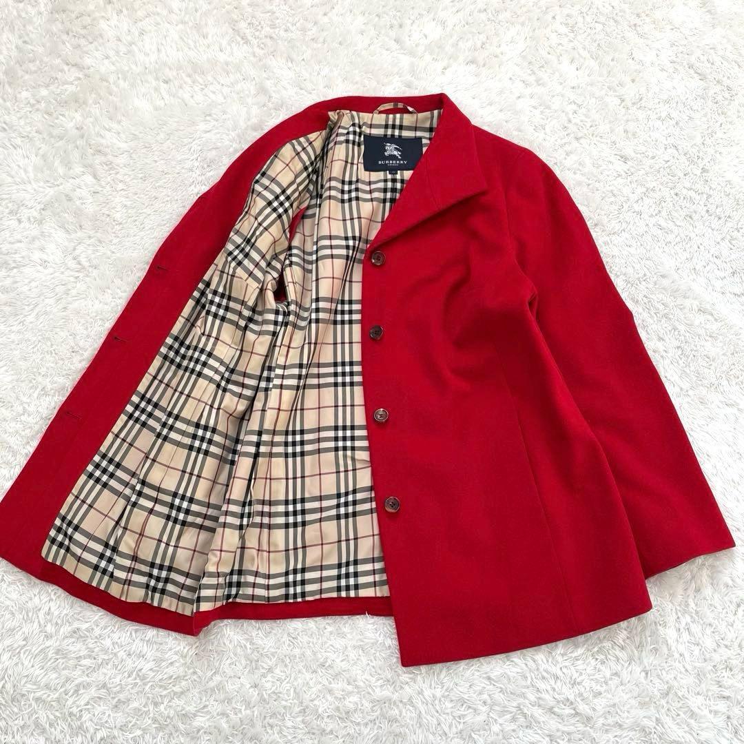 【美品】バーバリーロンドン　アンゴラウールコート ショート丈 15BR 2XL
