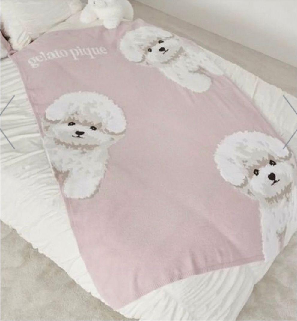 新品　gelato pique パウダーDOG3柄ジャガードマルチカバー