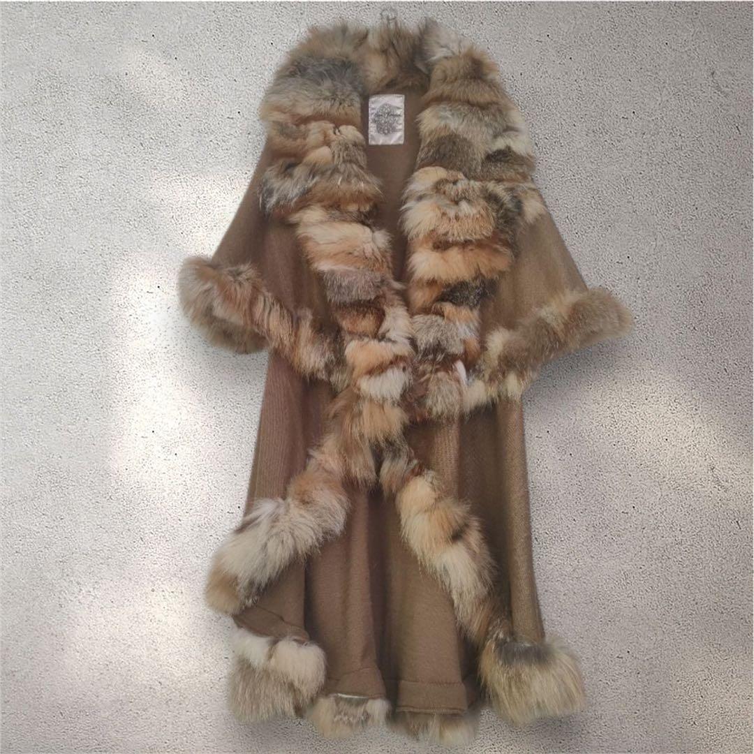 【美品】Bou Jeloud　ブージュルード　ケープコート　フォックスファー