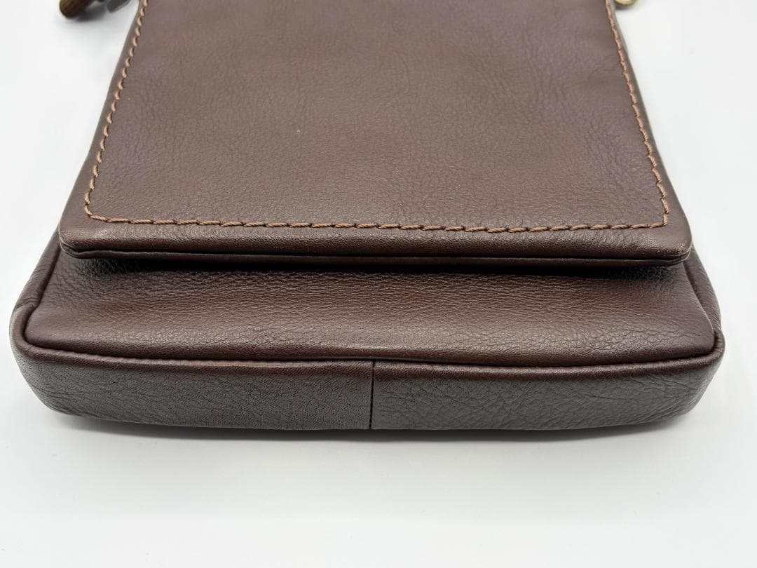 土屋鞄 防水レザーショルダーバッグ プロータ ダークブラウン