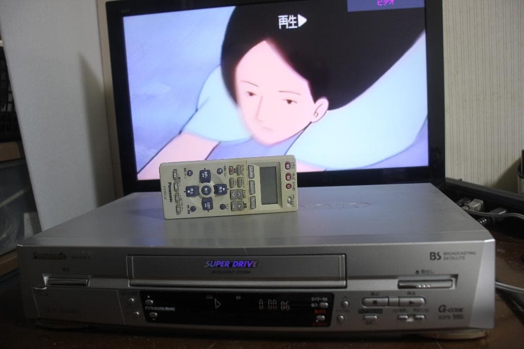 パナソニック VHSビデオデッキ NV-HXB10 リモコン AVケーブル