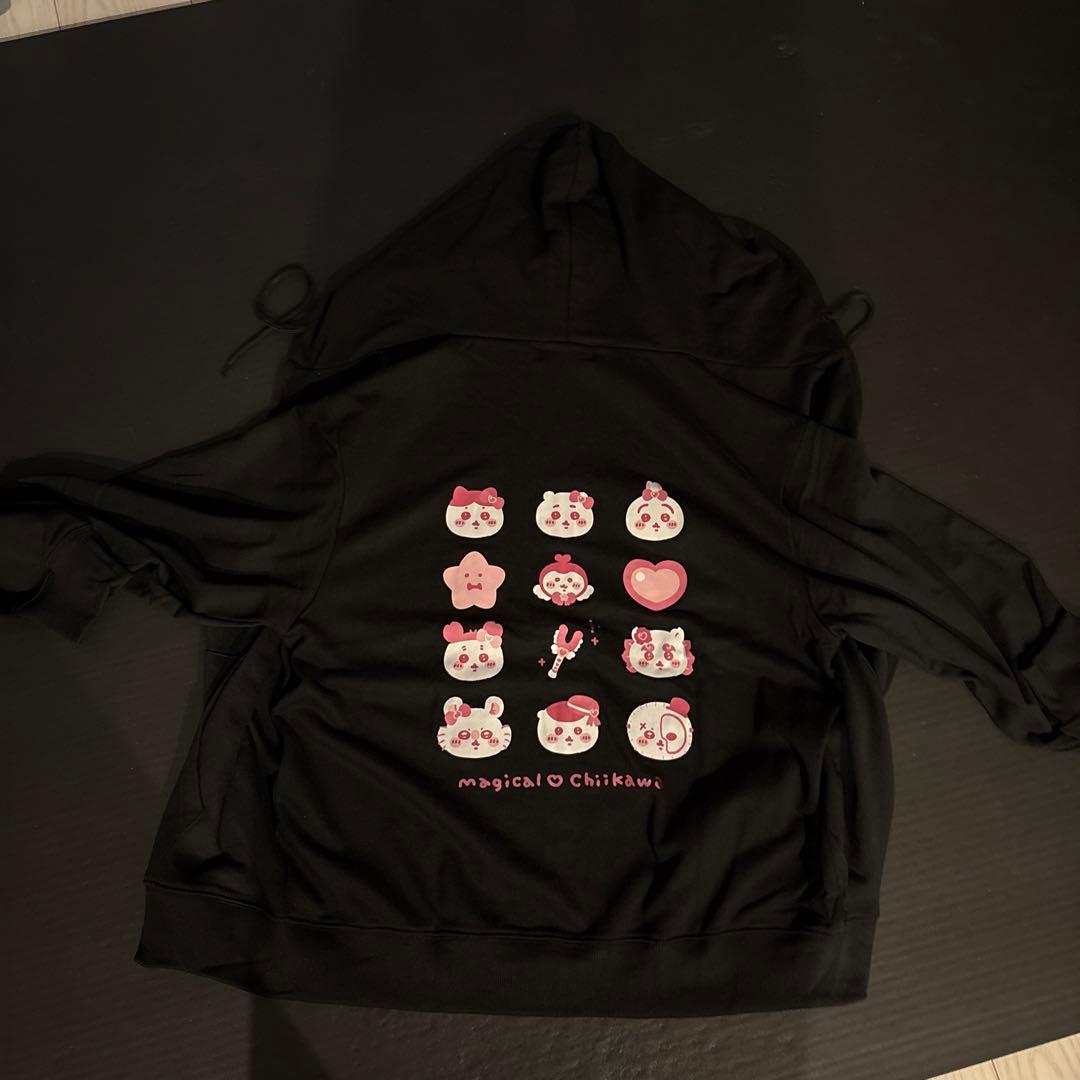 まじかるちいかわ ZIPパーカー キラキラ ブラック Lサイズ⭐︎未着用品