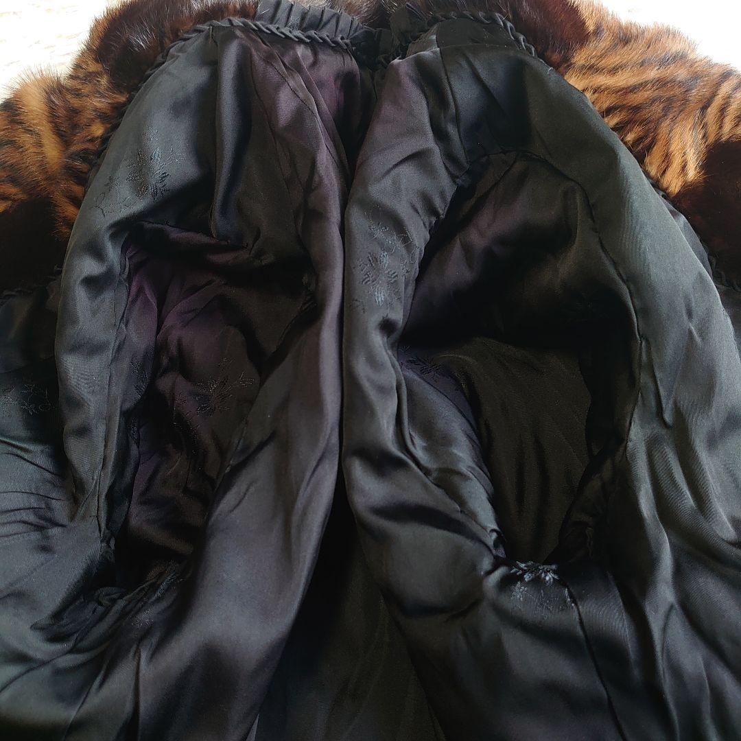 【美品】ミンク リアルファー 切り替え 毛皮ジャケット ミドルコート 11号