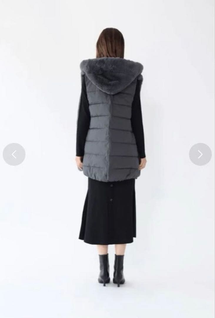 【新品】Aga エコファーベスト （チャコールグレー）