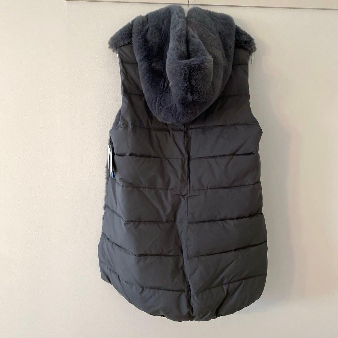 【新品】Aga エコファーベスト （チャコールグレー）