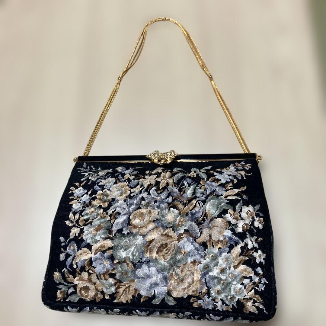 ア*シ様 プチポワン　久家道子　刺繍バッグ　パーティバッグ