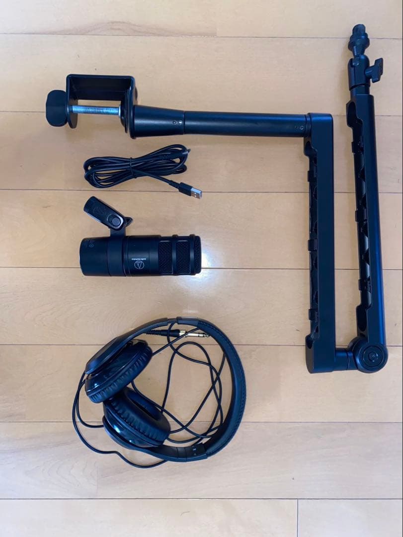 [箱付き]AT2040USB、マイクアーム&ヘッドフォン3点セット