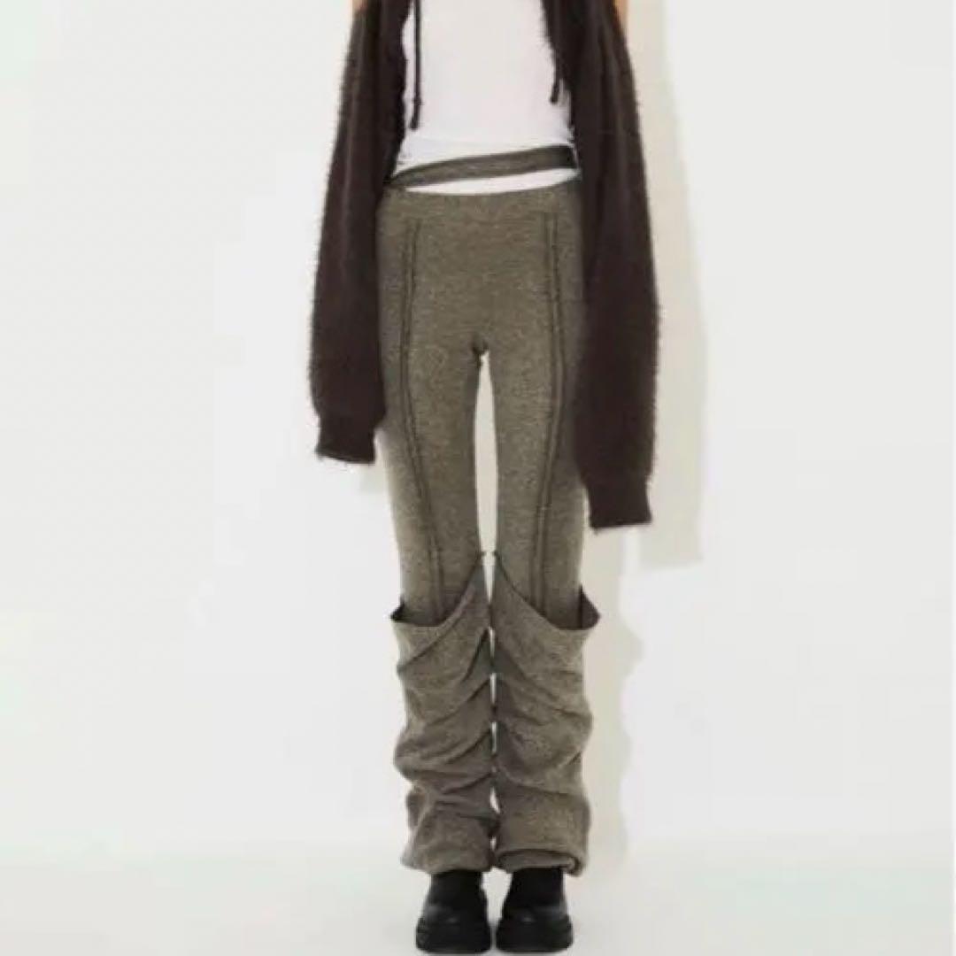viavanda tuck knit pants ニット　パンツ　グレー
