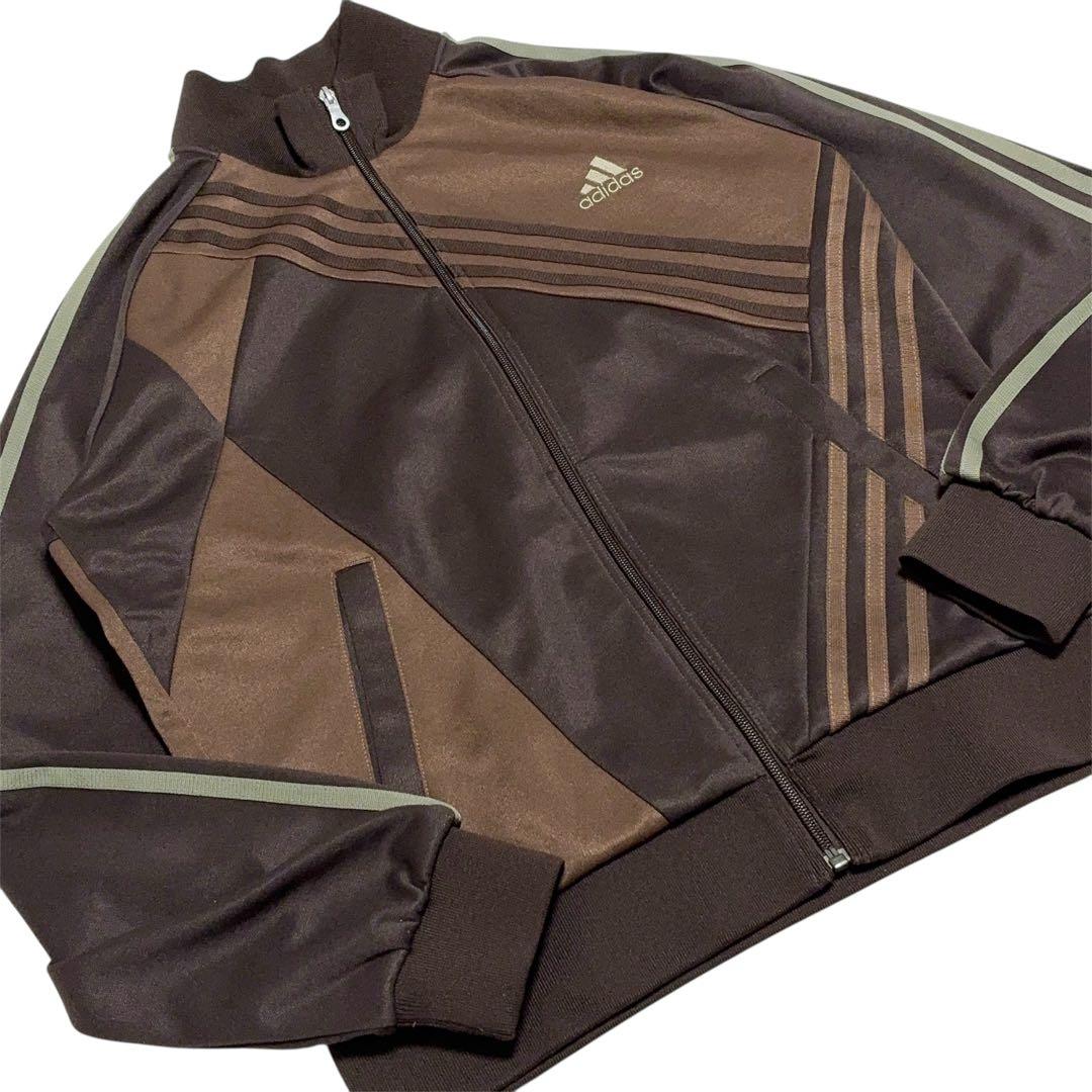 アディダス トラックジャケット ジャージ クレイジーパターン ブラウン サイズO