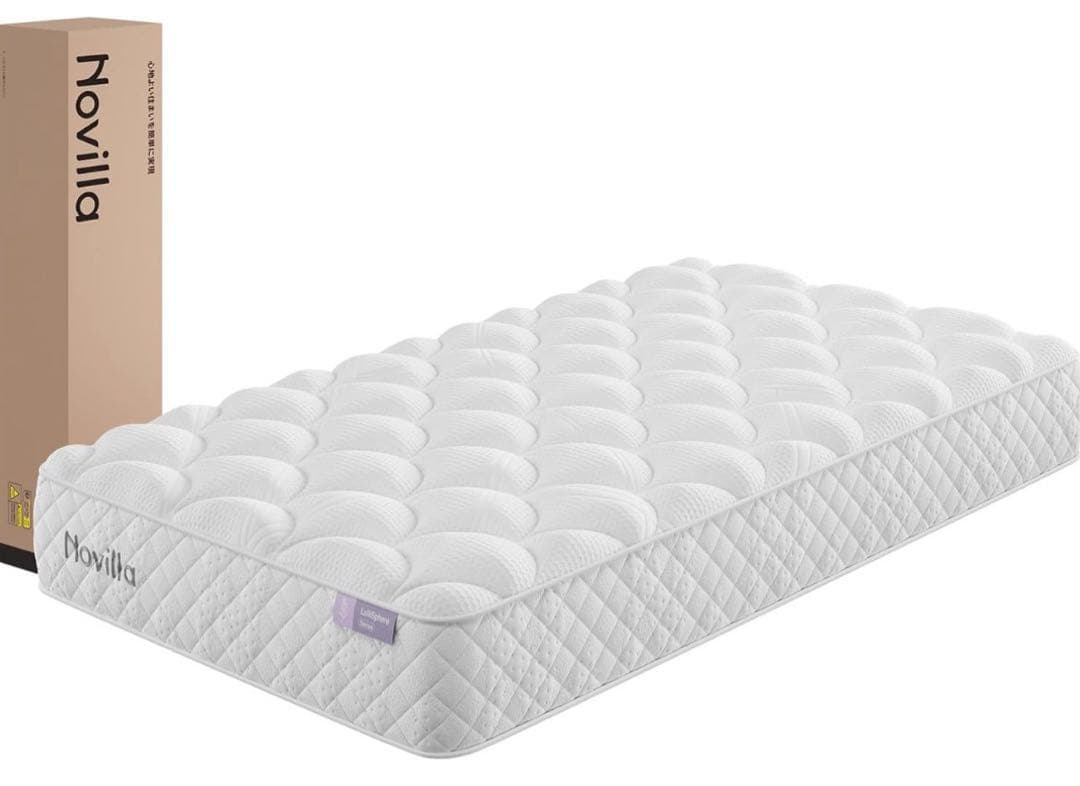 マットレス セミダブル 天然ラベンダー生地 安眠を促す 硬めコイル 高反発