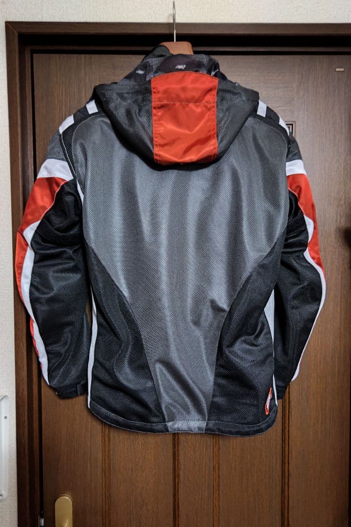 こじHYODフード付きメッシュジャケット グレー/オレンジメンズLサイズ