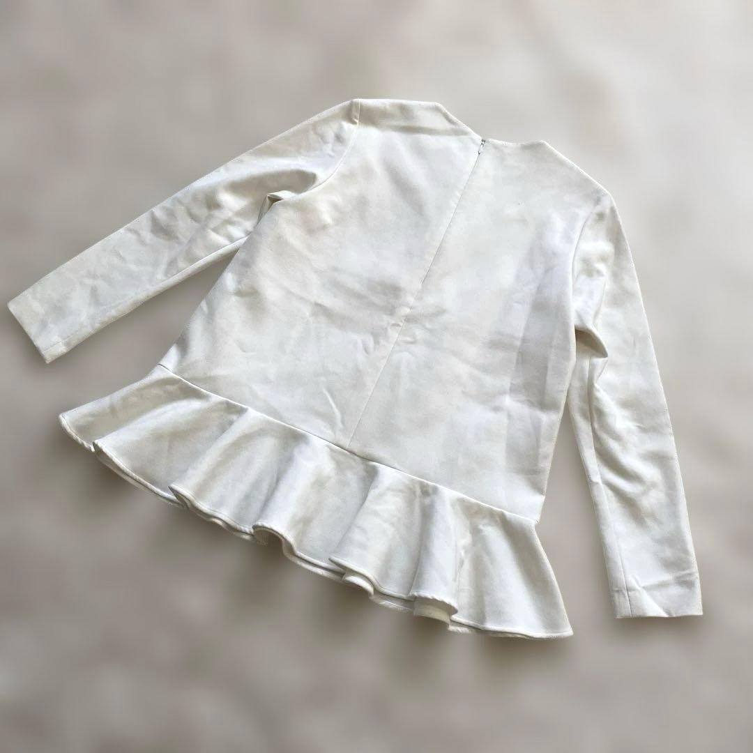 yoko chan ヨーコチャン トップス パール フリル ホワイト アイボリー