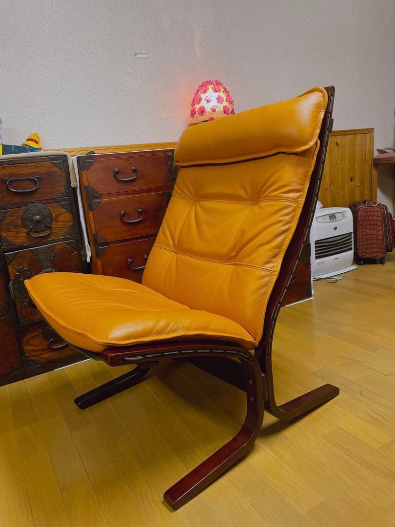 IDC 大塚家具 本革 ハイバックチェア レザー 曲木 イージーチェア 北欧