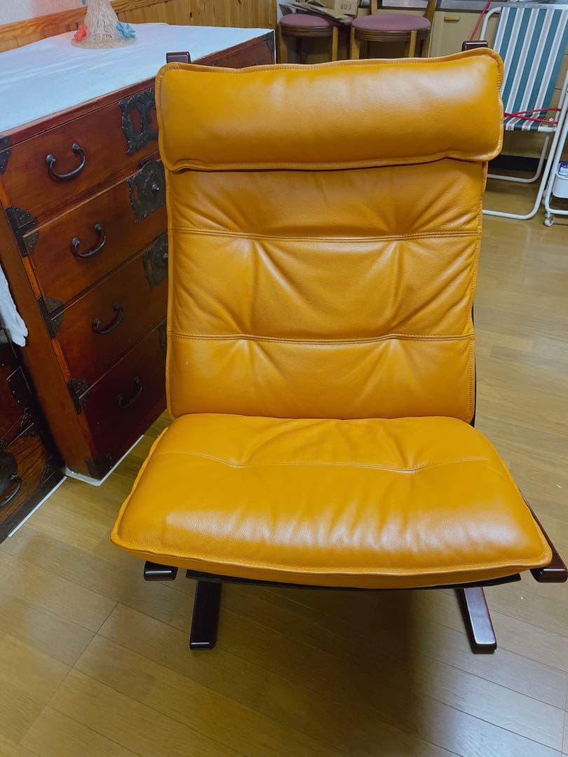 IDC 大塚家具 本革 ハイバックチェア レザー 曲木 イージーチェア 北欧