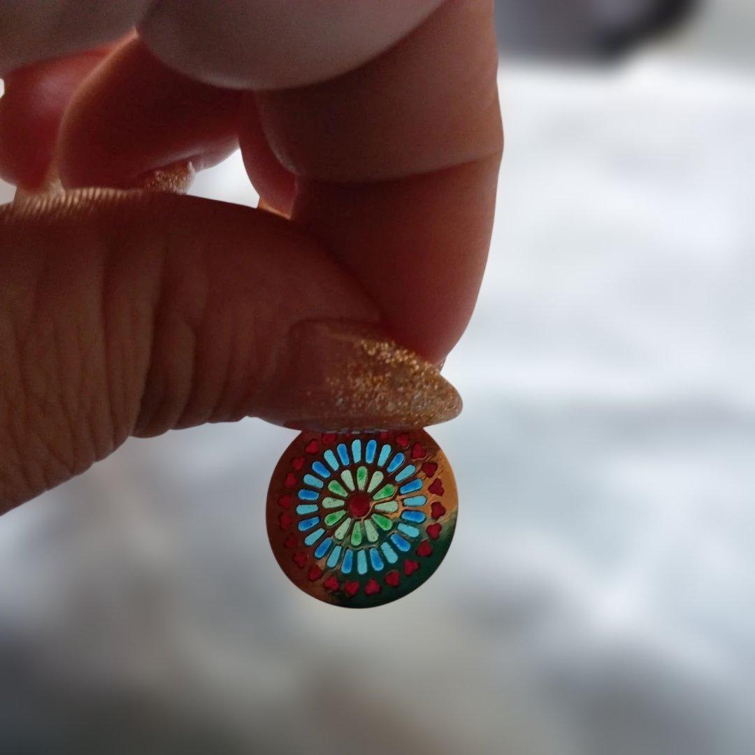 希少18金　ノートルダム大聖堂バラ窓　18kペンダントトップ